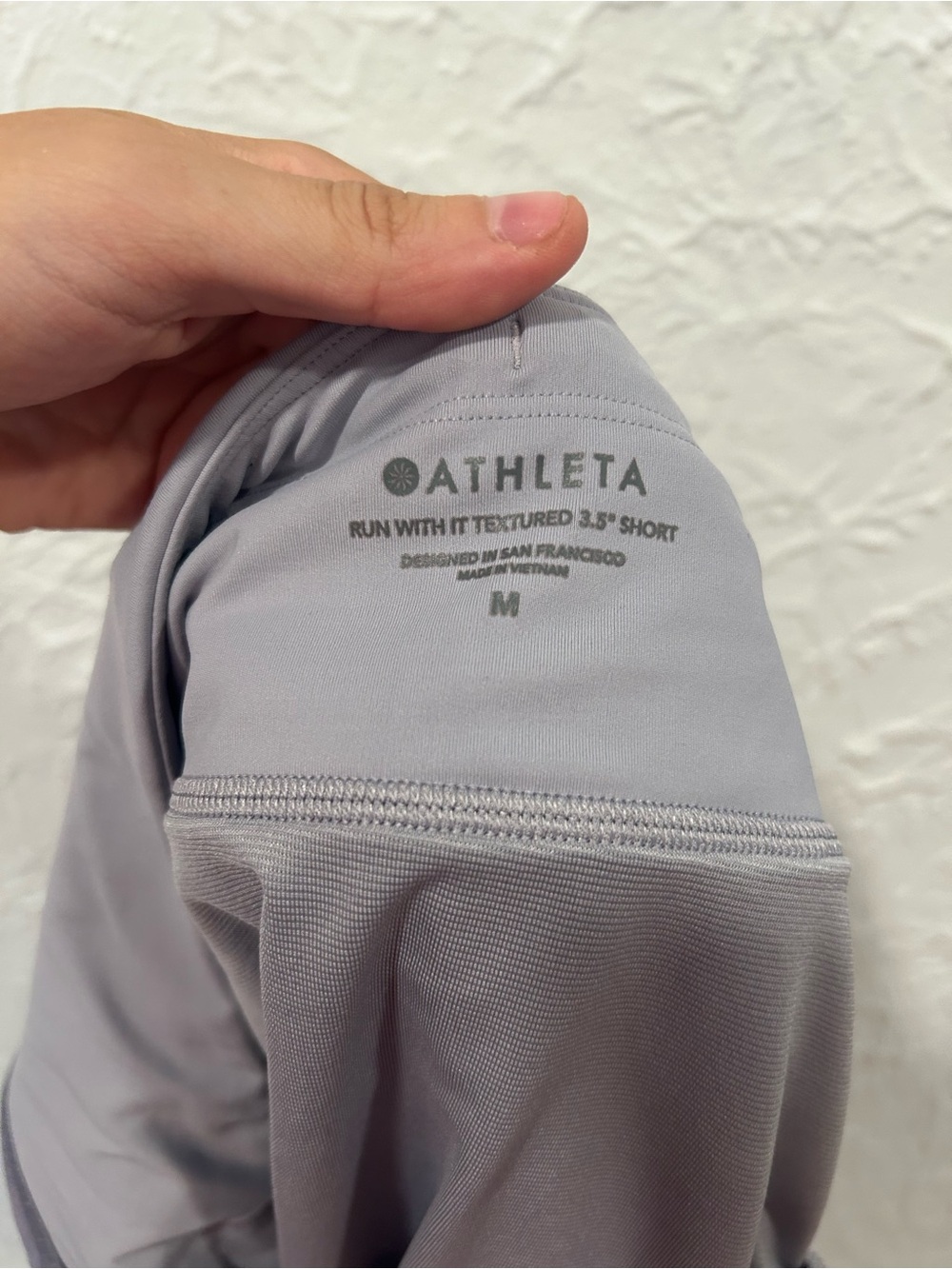 Athleta Light Gray-Waist Heathered Lavender Athletic Shorts - Picture 3 of 5